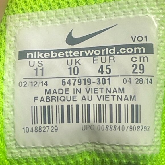 Nike Total Core Trainer Volt Green Training Shoes Men’s Size 11 - Picture 13 of 14